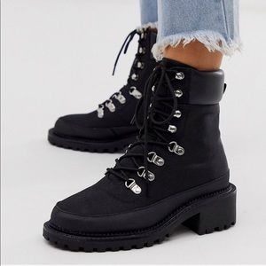 Black asos hiker boots *wide fit